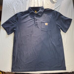 Carhartt Men's Navy Polo Short Sleeve Shirt XL